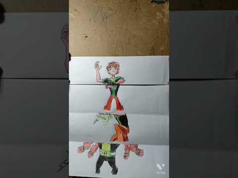 Paper fold drawing #shorts #viral #viralshorts #trending #drawing #art #ben10