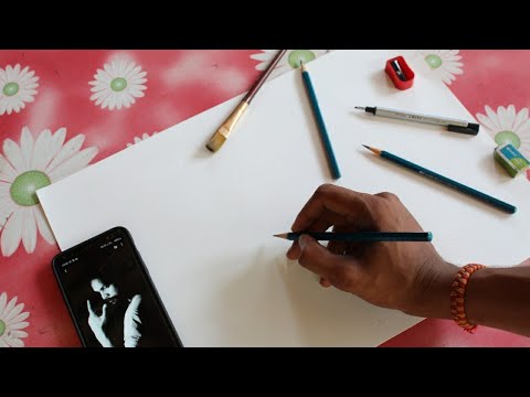 outline drawing using grid method time lapse video. NAYAK ARTS 