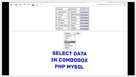 5- اروع شرح عربي عرض بيانات جدول داخل combobox  php mysql|| select data into combobox php mysql