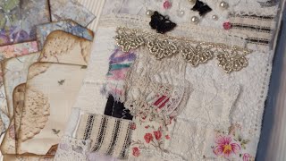 Part 6 Fabric Collaged Junk Journal Process. Adding pockets!
