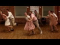 The Boston Lindy Hop Instructors performing a choreography by Katie Piselli