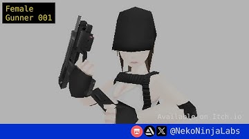 PSX Low Poly Character: Female Gunner 001 #3dart #3dmodeling #lowpoly #psx #ps1 #indiedev #gamedev