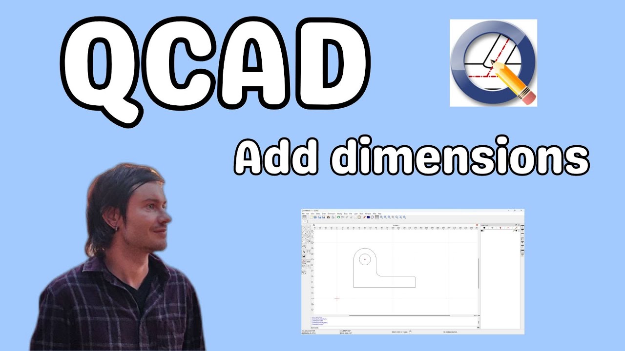 QCAD add dimensions - YouTube