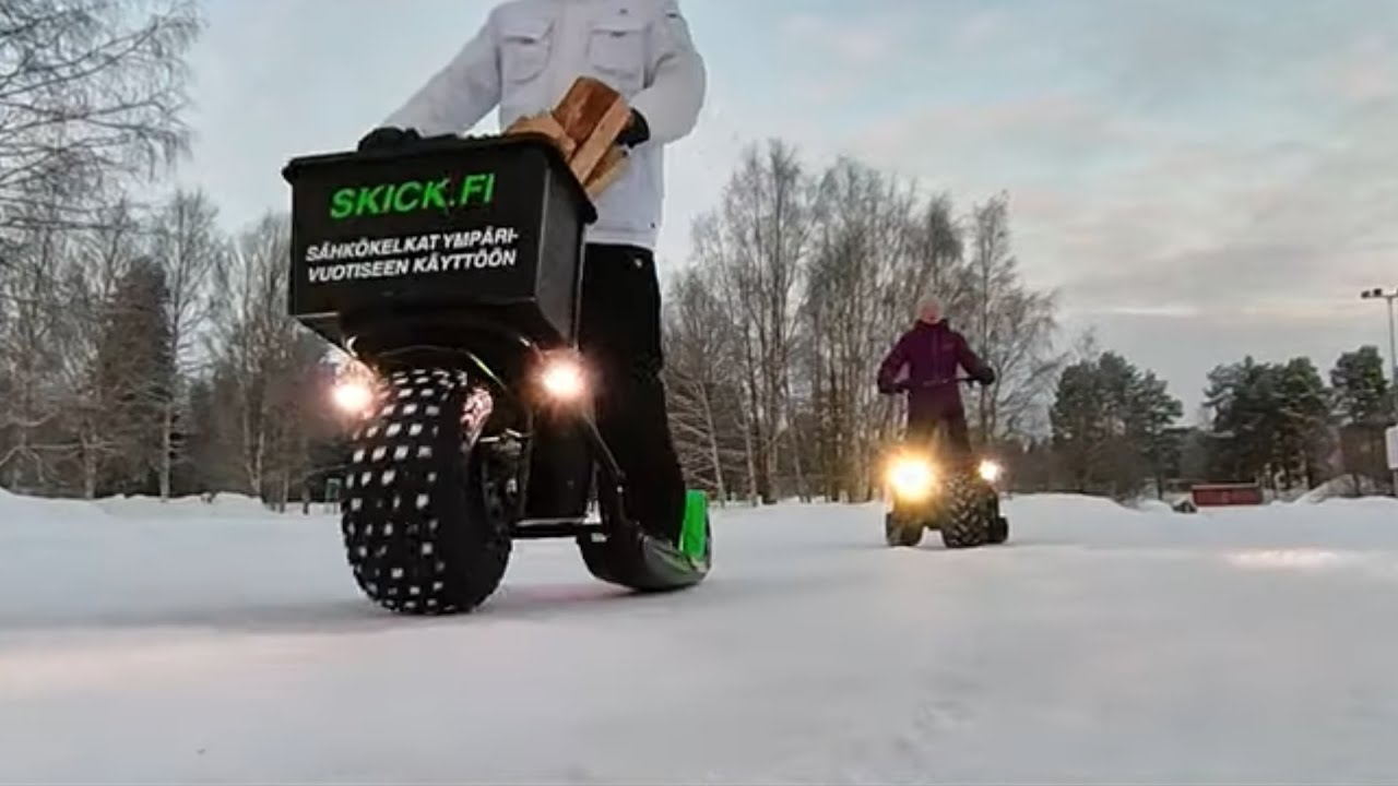 Skick Electric Utility Scooter on Snowy Roads