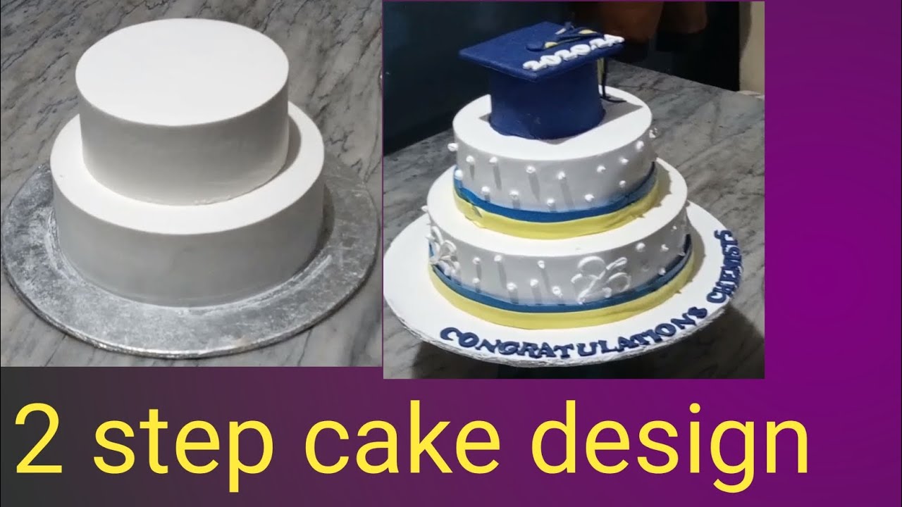 2 step cake design top scholarship #new video#viral#scholarship - YouTube