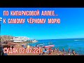 Судак 02 07 22г. По Кипарисовой аллее к морю! Люди/Цены/Кафе/Пляжный инвентарь/Курорт в Крыму/Сезон.