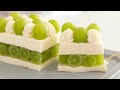 シャインマスカットのレアチーズケーキの作り方 No-Bake Green Grape Cheesecake｜HidaMari Cooking