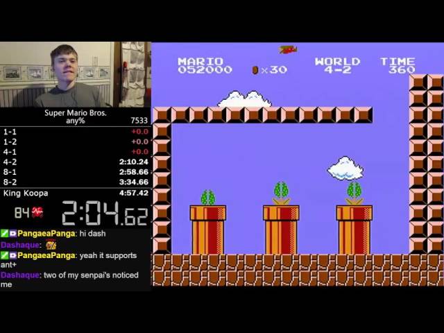 Super Mario Bros Speedrun World record by Darbian has an almost