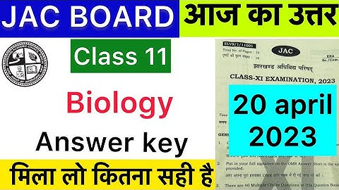 Answer key of Biology class 11th jac board 2023