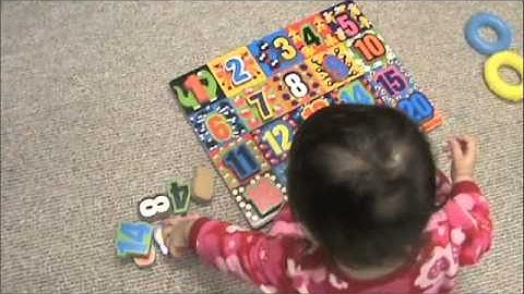 MEGAN NUMBERS AND SHAPES PUZZLES. MY BABY AGE 1 YEAR AND 4 MONTHS