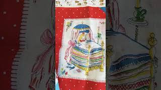 Which fairytale is your favorite? Love these vintage hankies 😍 #vintage #fairytales #youtubeshorts