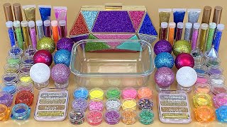 90 Pieces Glitter Slime Mixing Makeup And Glitter Into Clear Slime Asmr Satisfying Slime Videos