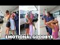 EMOTIONAL GOODBYE AT THE AIRPORT AFTER BINGHAM FAMILY CRUISE ON ICON OF THE SEAS