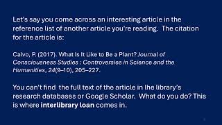 Requesting an Article from Scratch