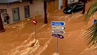 Valencia has been hit by floods. Heavy rains in Spain. Valencia flood 2020 Natural Disasters Weather