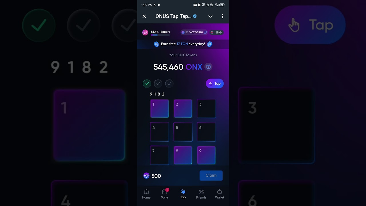 Onus Tap Tap 2nd October 2024 daily code. 