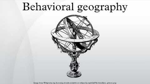 Behavioral geography