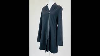 Oska, Black V Zip Front LSlv Coat, Size 0, $89