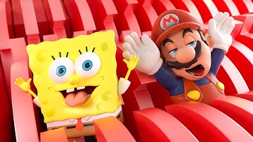 SHREDDING MARIO VS SPONGEBOB RACE #03 SIMSOFTPLANET