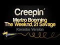 Metro boomin the weeknd 21 savage  creepin karaoke version