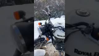 Frozen roads, fearless ride 🏍️ #SnowRide