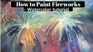 fireworks paint watercolor easy painting step instructions tutorial beginners