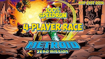 100% Speedrun 4-player Race | Metroid Zero Mission