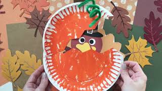 Paper Plate Turkey Hiding In A Pumpkin – Kid Craft