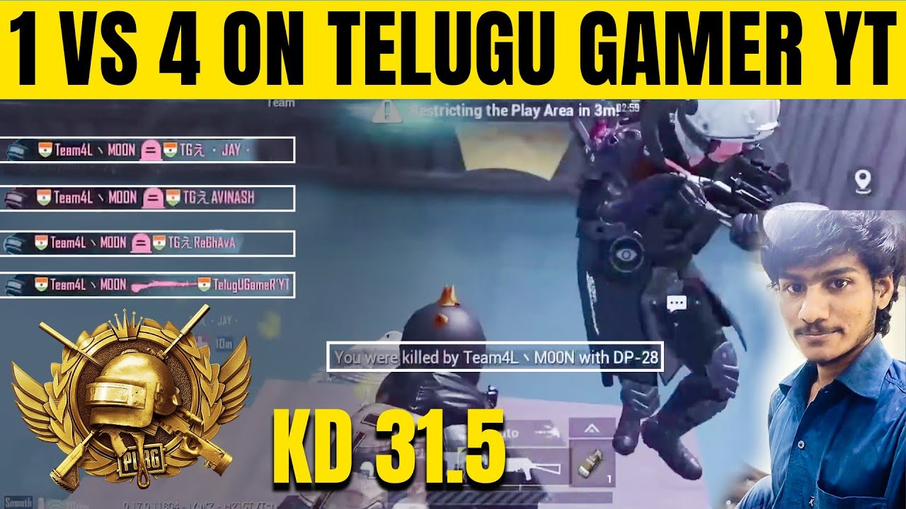 1 vs 4 Clutch against Telugu Gamer | TG Ramesh Vs Team4L Moon # ...