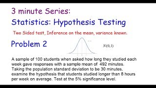 3 Minute Series: Statistics Hypothesis Testing