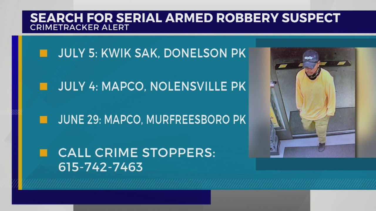 Search for serial armed robbery suspect - YouTube