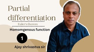 Partial Differentiation || Euler's theorem (Part   01)