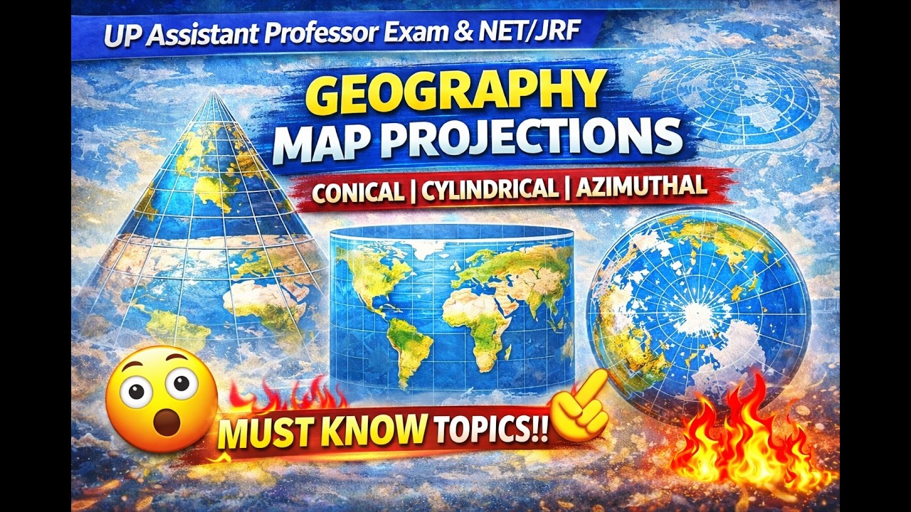 Map Projections 🔥 UP Assistant Professor Geography #uphesc_assistant_professor_advt_no_51 #upgdc