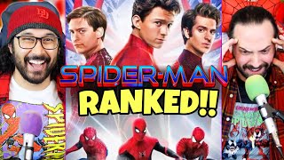 SPIDER-MAN MOVIES RANKED!! (Including No Way Home | Tobey Maguire Andrew Garfield Tom Holland)
