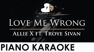 Allie X – Love Me Wrong ft. Troye Sivan - Piano Karaoke Instrumental Cover with Lyrics Resimi