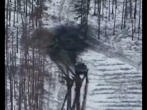 Russia Armoured Column Hit by DPICMS Cluster Munitions Near Kreminna ? Three Destroyed