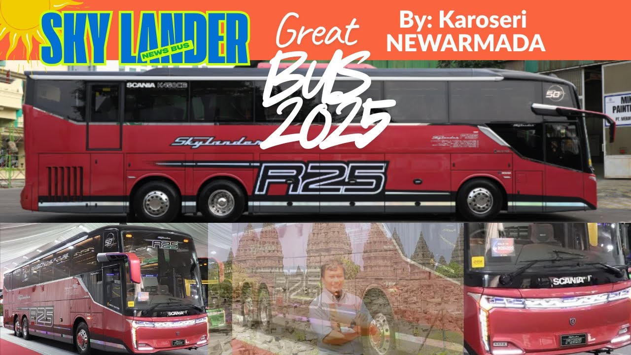 BIKIN GEGER, PENAMPAKAN BUS SKYLANDER R25 NEW ARMADA - YouTube