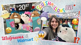 LIVE Squish Hunting😱with me!!! Can we find the COW🐮FUZZAMALLOWS⁉️@Walmart +NEW🍌Walgreens Clips?🤔
