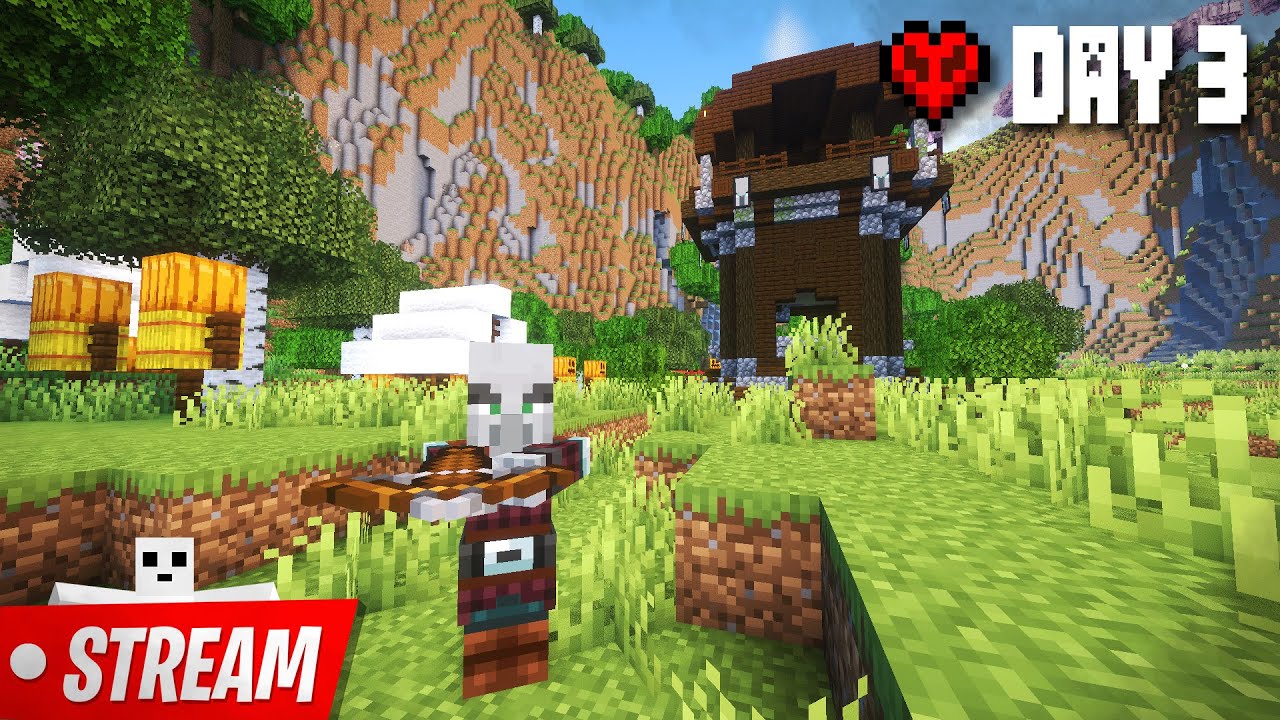 Minecraft Hardcore Day 3 🌻 | Minecraft Hardcore Live #shorts - YouTube