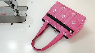 हडबग कस बनए Beautiful Zipper Handbag Cutting And Stitching At Home Bag Bnane Ka Tarika