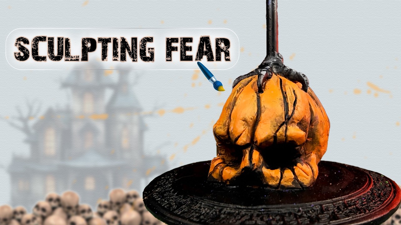 Глиняная скульптура черепа на Хэллоуин своими руками | Ужасы ручной работы дома