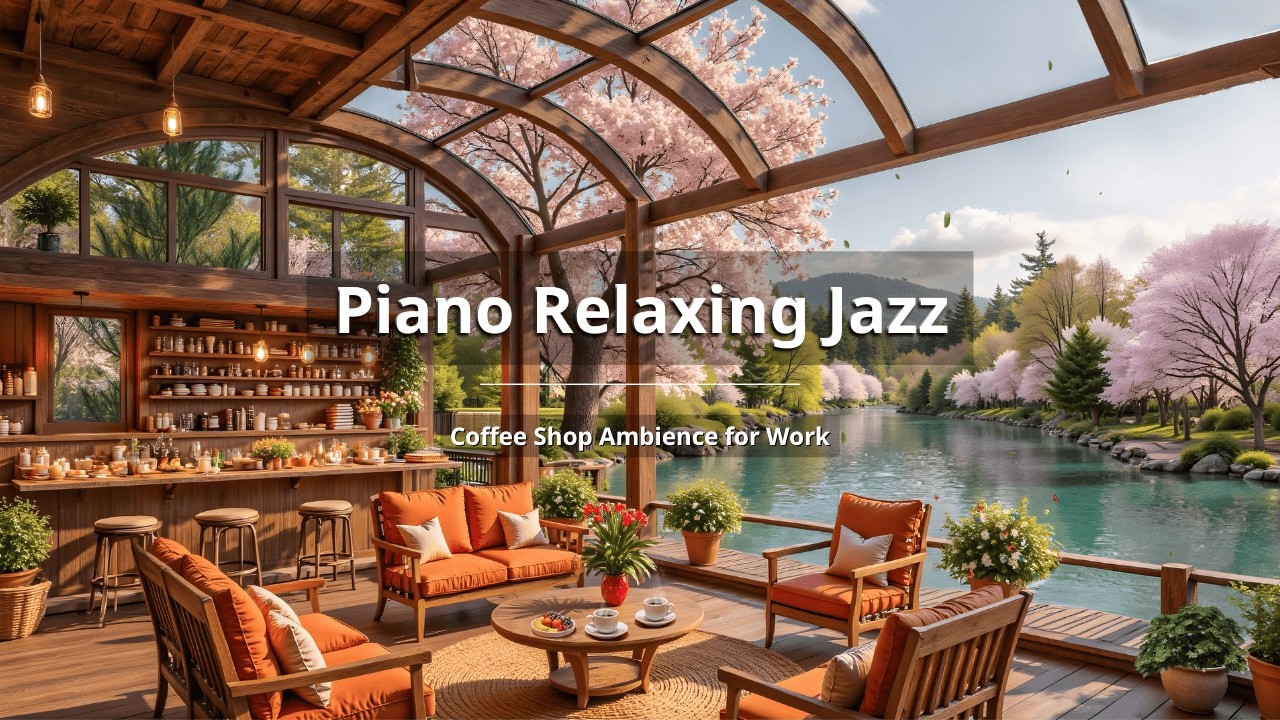 Без Рекламы | Весеннее Утро В Кафе «Лейксайд» 🌸 Нежная Фортепианная Джазовая Атмосфера Для Учебы...