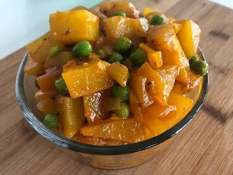 Everyday Indian Food - Simple Potatoes and Peas Curry Recipe | Tasty Aloo Matar Sabji