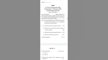 Btech Electric circuit analysis question paper #ECA #networktheory #mdu #electricalquestionpaper #BE