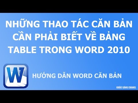 Video Những thao tác căn bản cần phải biết về bảng Table... - youtube