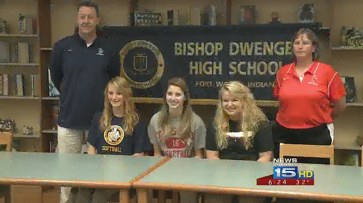 Bishop Dwenger's Ally Christman, Julie Bazur, and ...