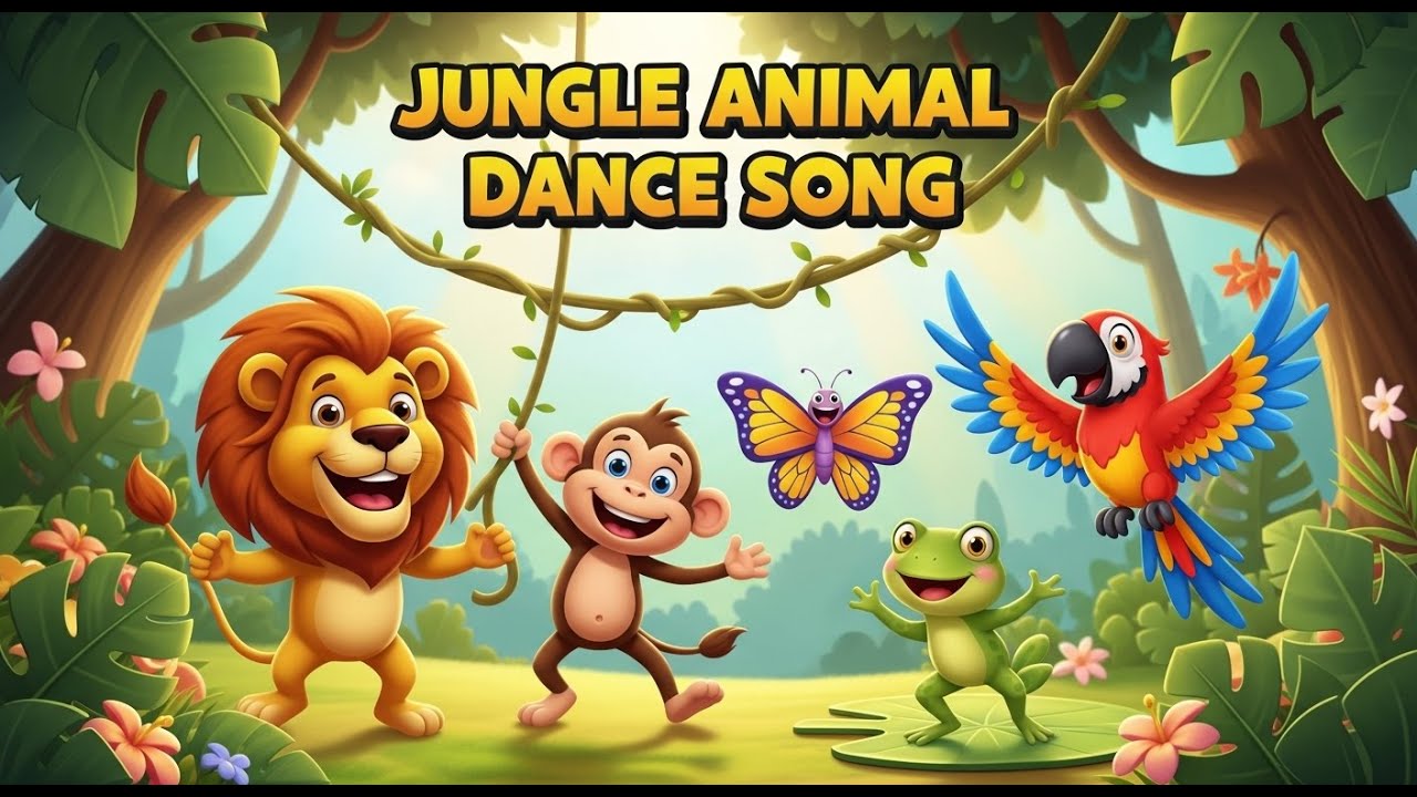 Jungle Animal Dance Song | Fun Cartoon Music Video for Kids