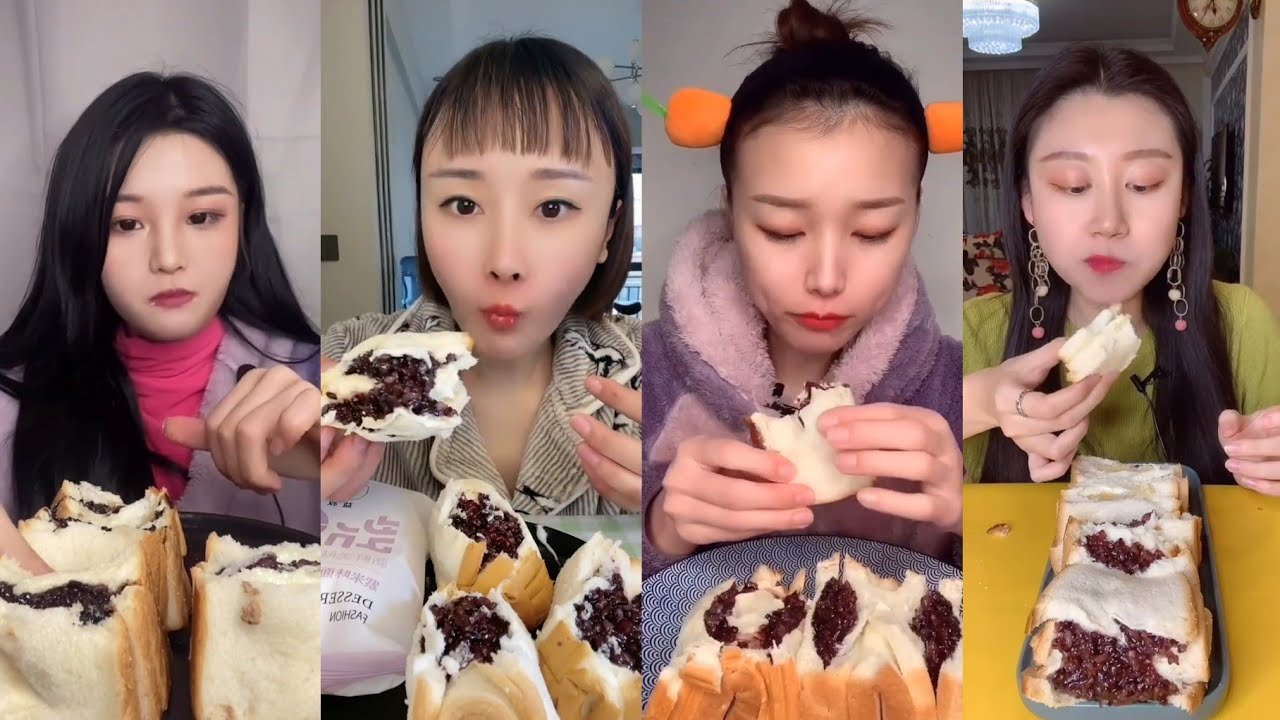 Soft purple rice bread 🍞 | Kwai mukbang ASMR | Big bites