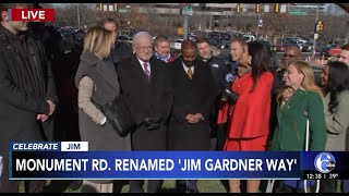 Action News 12-20-22 - Monument Road outside 6ABC-WPVI TV renamed Jim Gardner Way