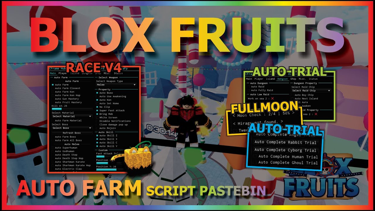 BLOX FRUITS Script Pastebin 2023 UPDATE RACE V4 AUTO FARM, FRUIT MASTERY